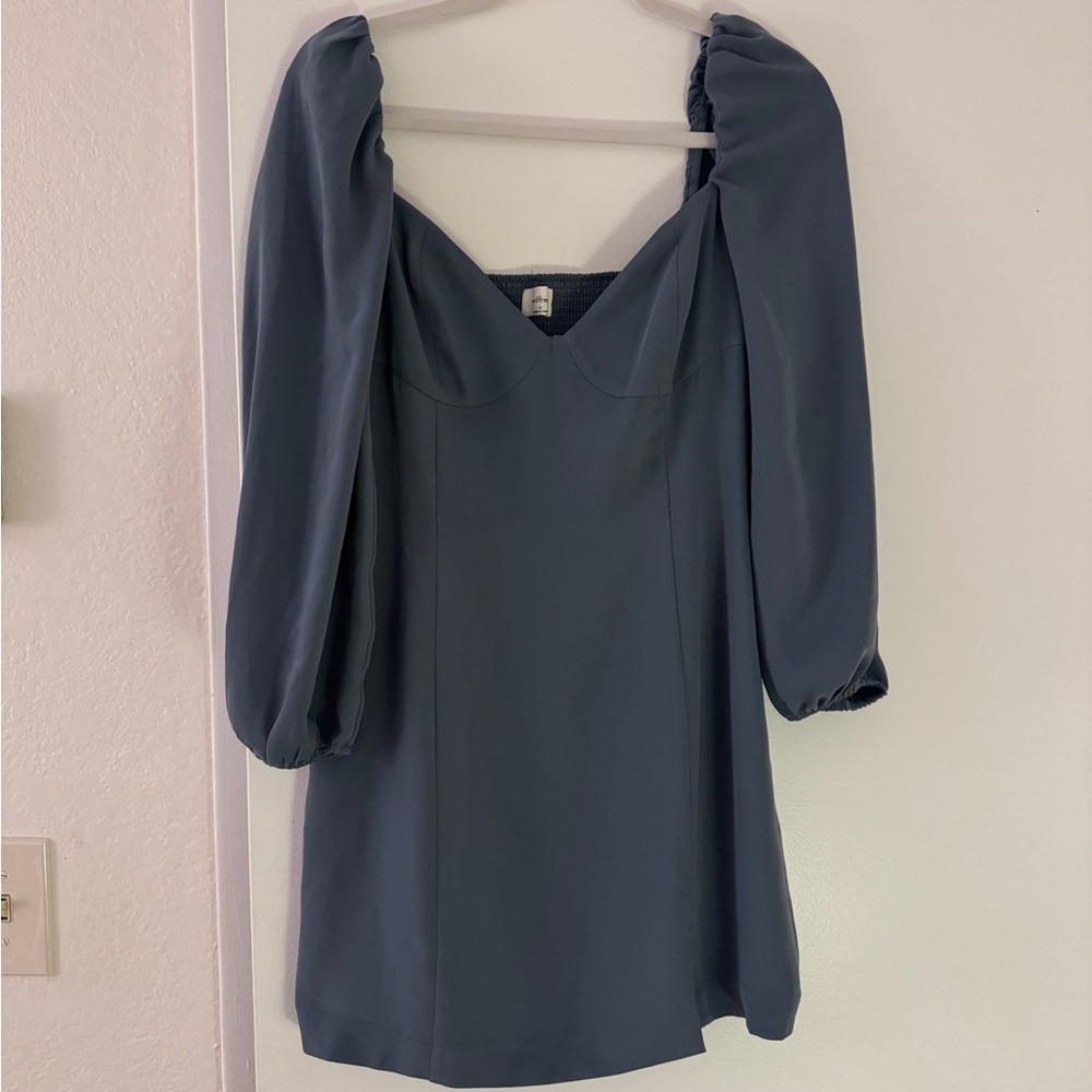 Aritzia Wilfred Slate Blue Novella Dress